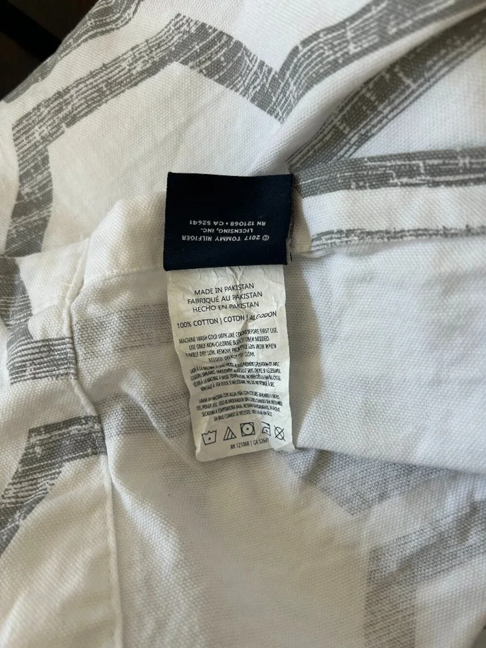 Tommy Hilfiger White and Gray Curtains 48 X 92